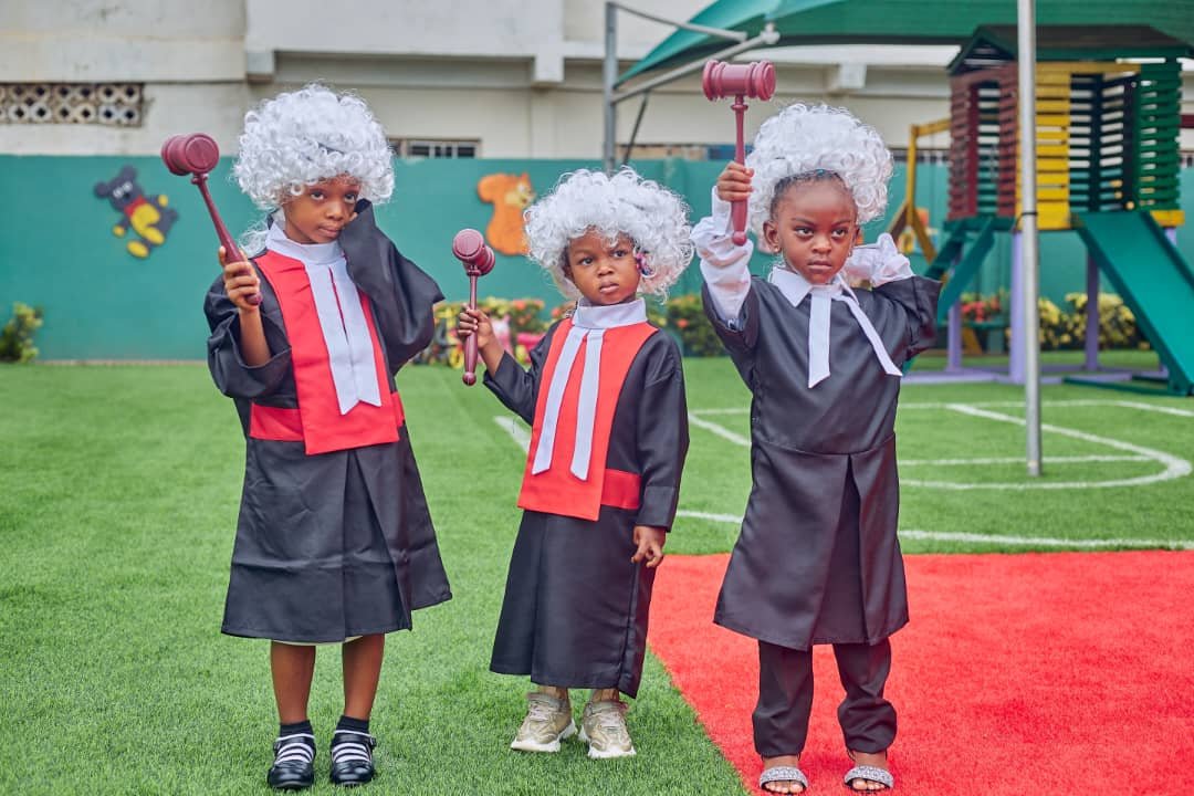 Pupils dressed as judges for the school's Career Day